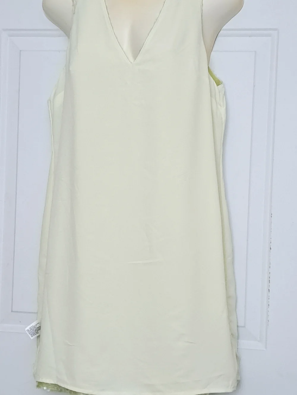 a new day Women's Pale Yellow Sequin V-Neck Mini Dress